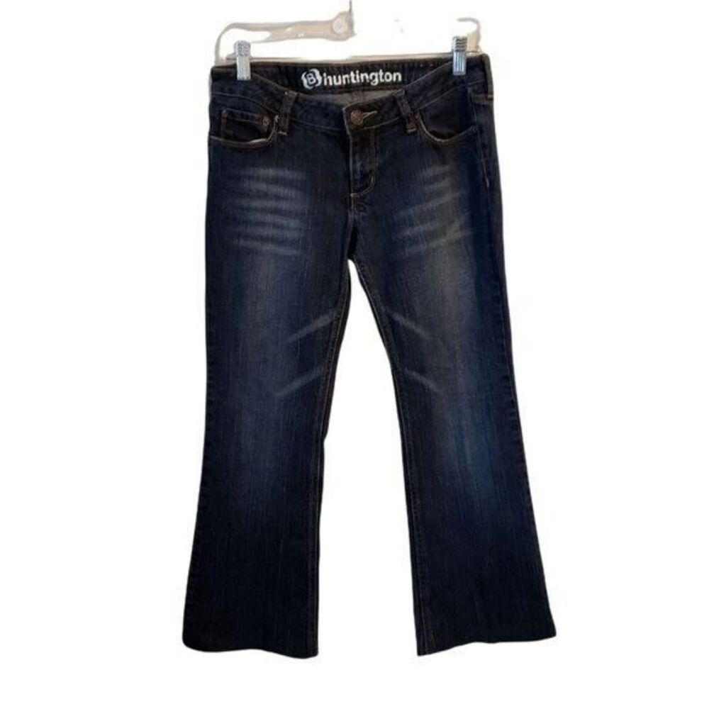 Huntington Womens Size 7 Blue Solid Capri Wide Leg Jeans